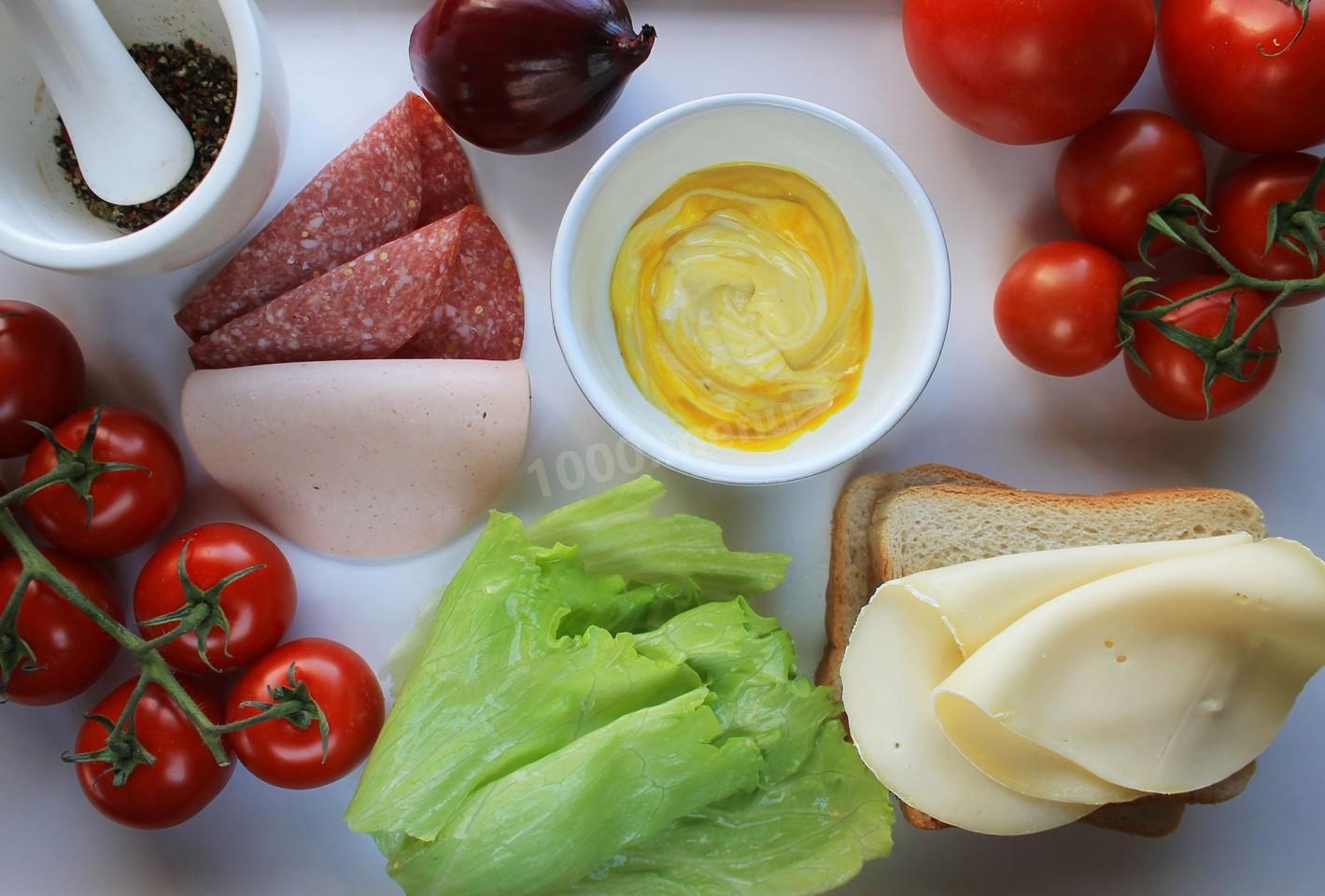 Шаг 5 приготовления Клаб сэндвич с курицей