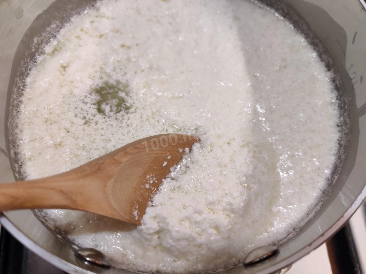 Шаг 4 приготовления Домашний сыр из молока и кефира