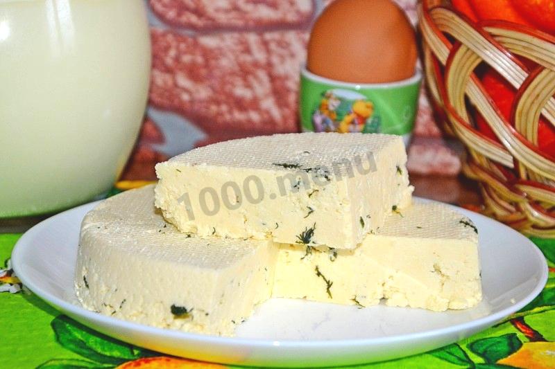 Обложка рецепта Сыр с зеленью домашний