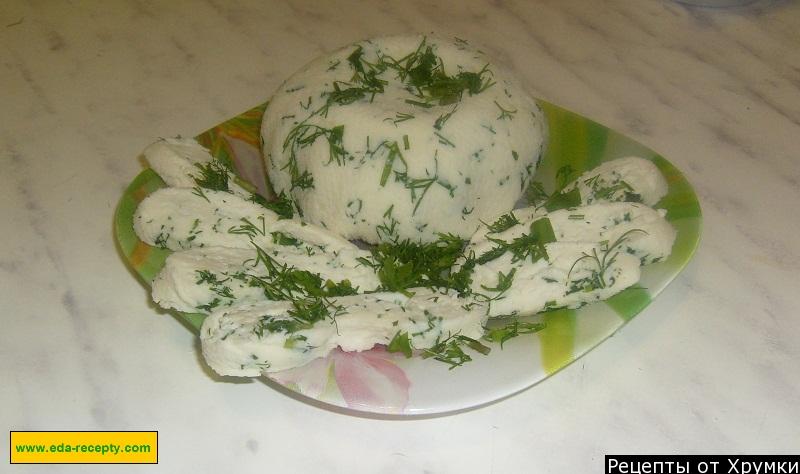 Шаг 9 приготовления Сыр из коровьего молока и кефира с разными добавками