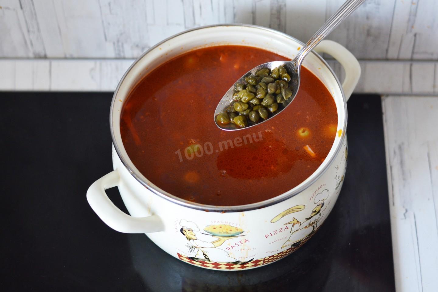 Шаг 18 приготовления Солянка сборная мясная классическая