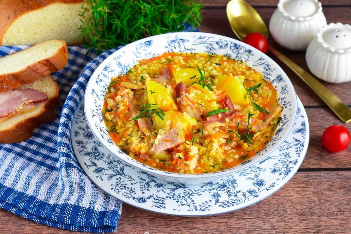 Шаг 15 приготовления Кулеш из пшена домашний классический