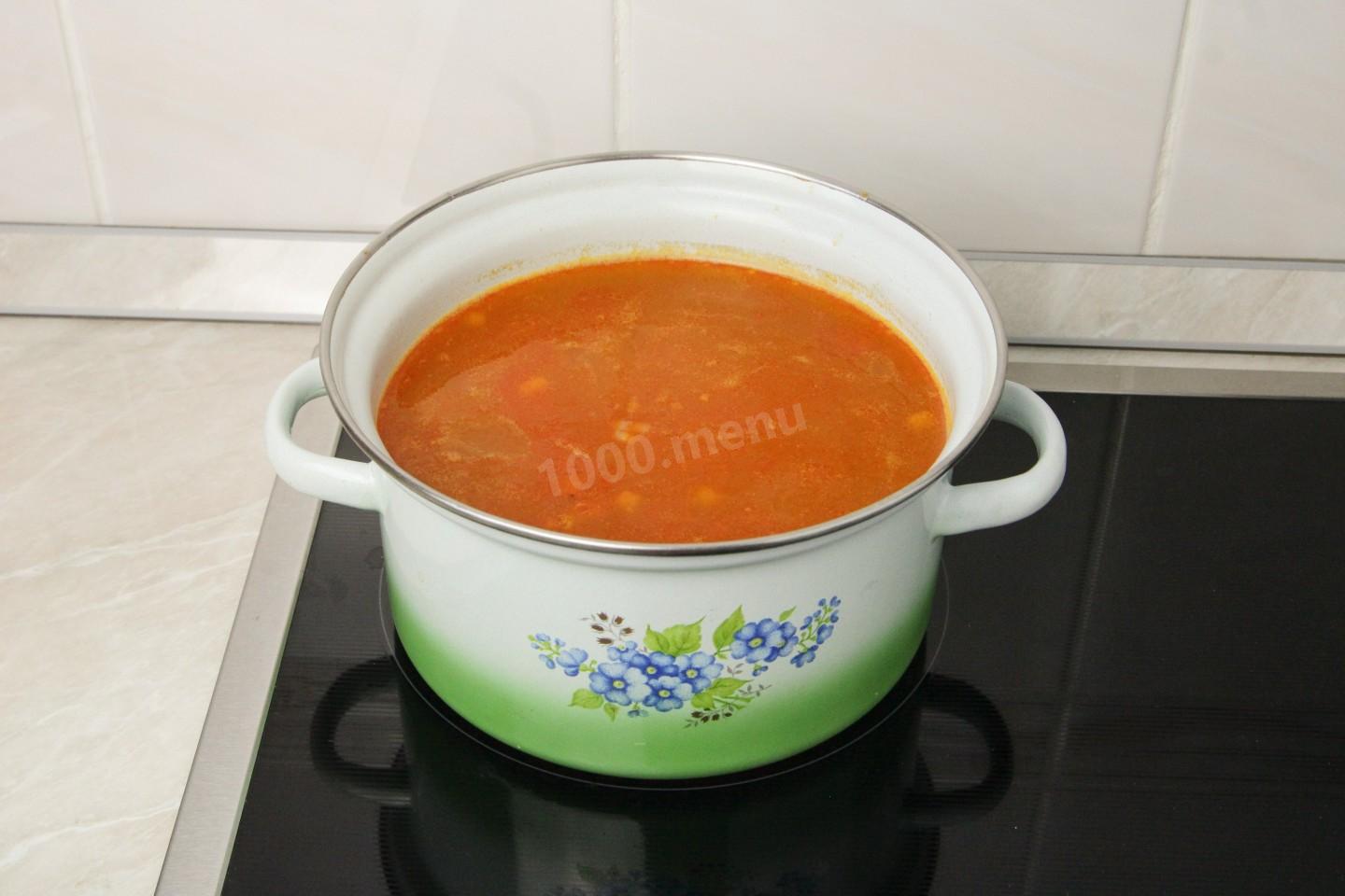 Шаг 15 приготовления Рассольник с томатной пастой и перловкой
