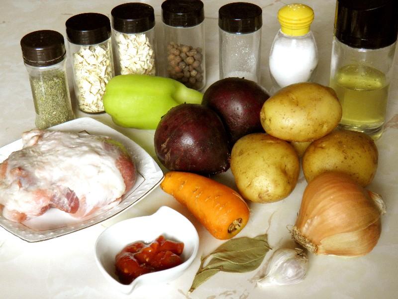 Шаг 1 приготовления Горячий свекольник классический с мясом