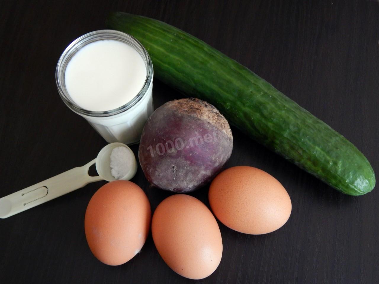 Шаг 1 приготовления Холодник на кефире