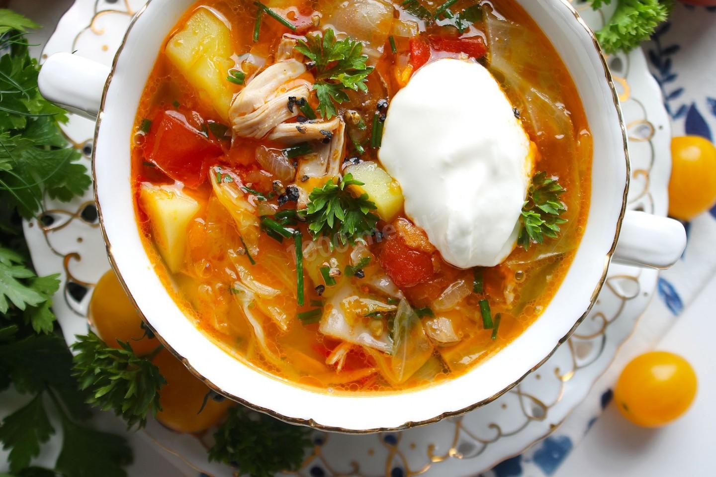Шаг 15 приготовления Щи из свежей капусты с курицей