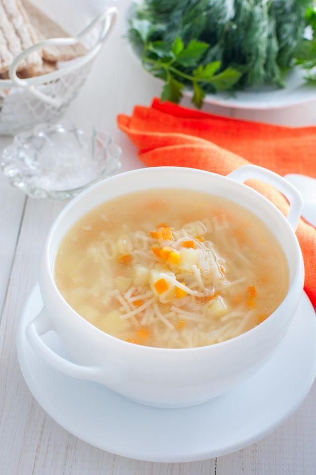 Шаг 5 приготовления Куриный суп с вермишелью и картошкой