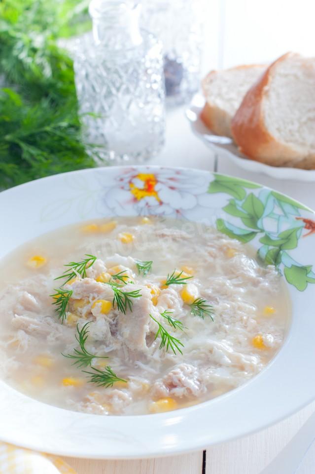Шаг 7 приготовления Суп с кукурузой консервированной