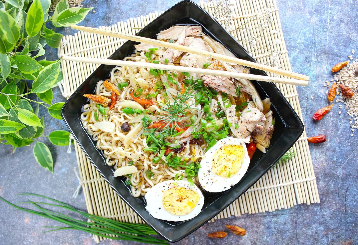 Шаг 13 приготовления Суп рамен с курицей