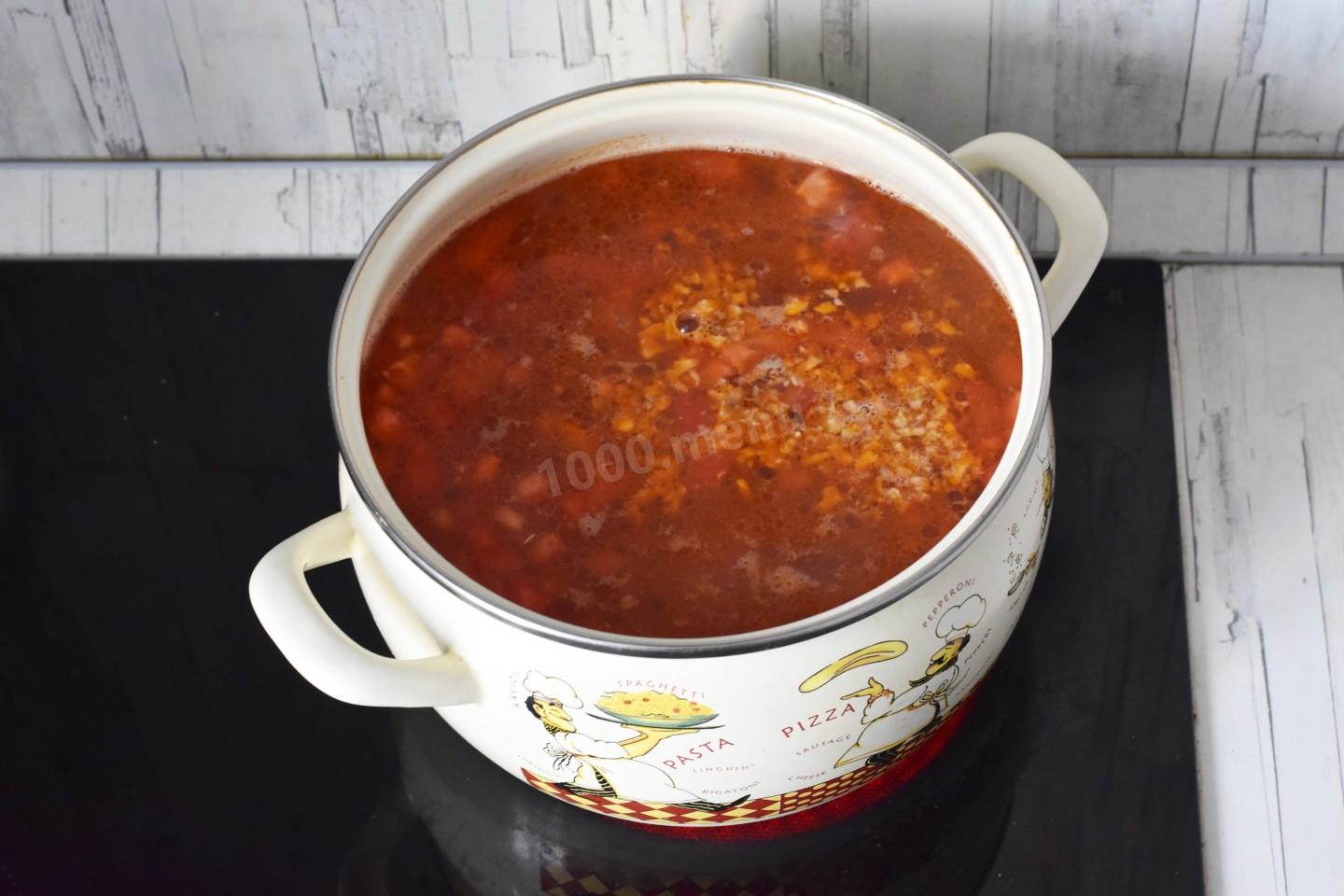 Шаг 16 приготовления Суп харчо с курицей рисом и картошкой