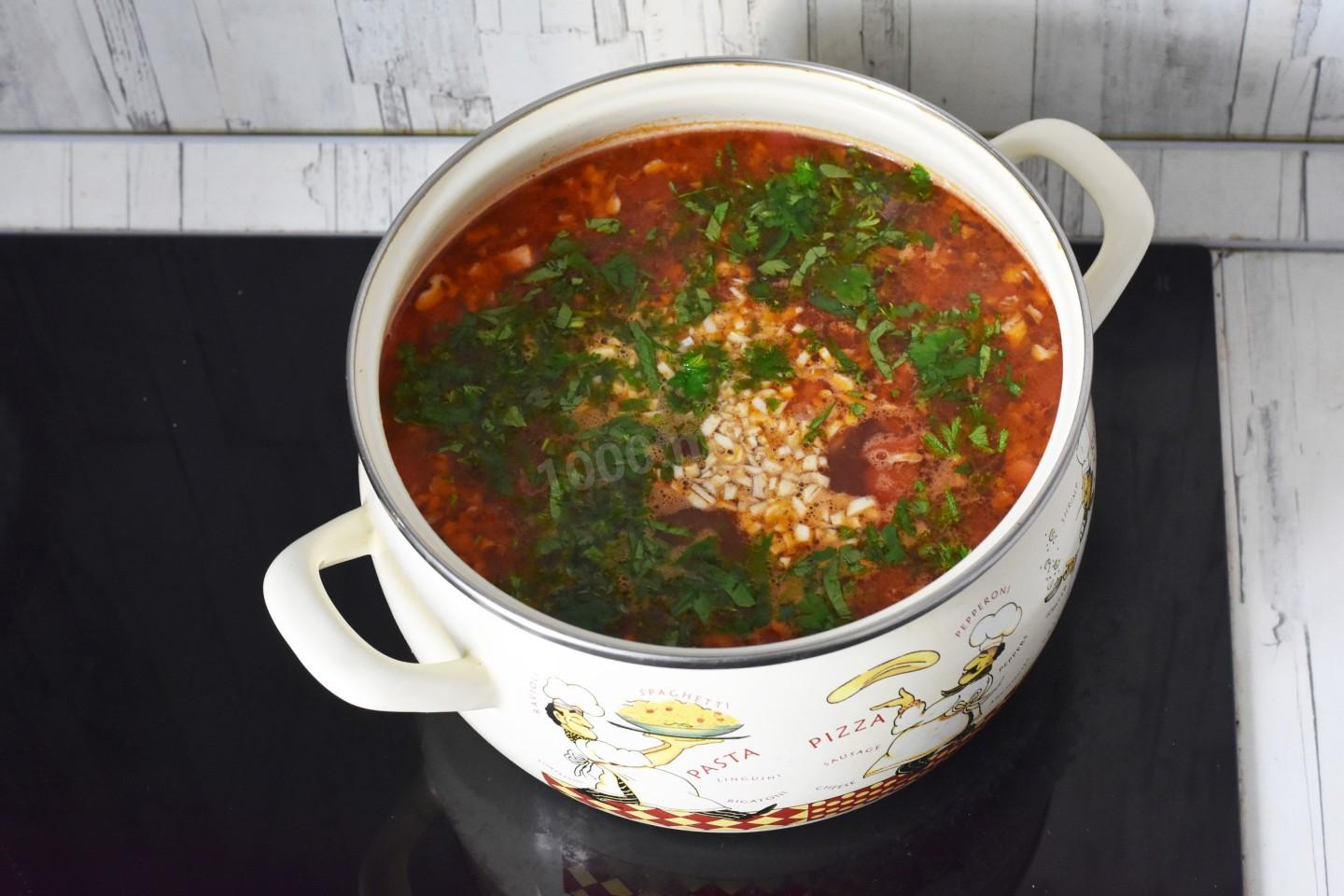 Шаг 17 приготовления Суп харчо с курицей рисом и картошкой