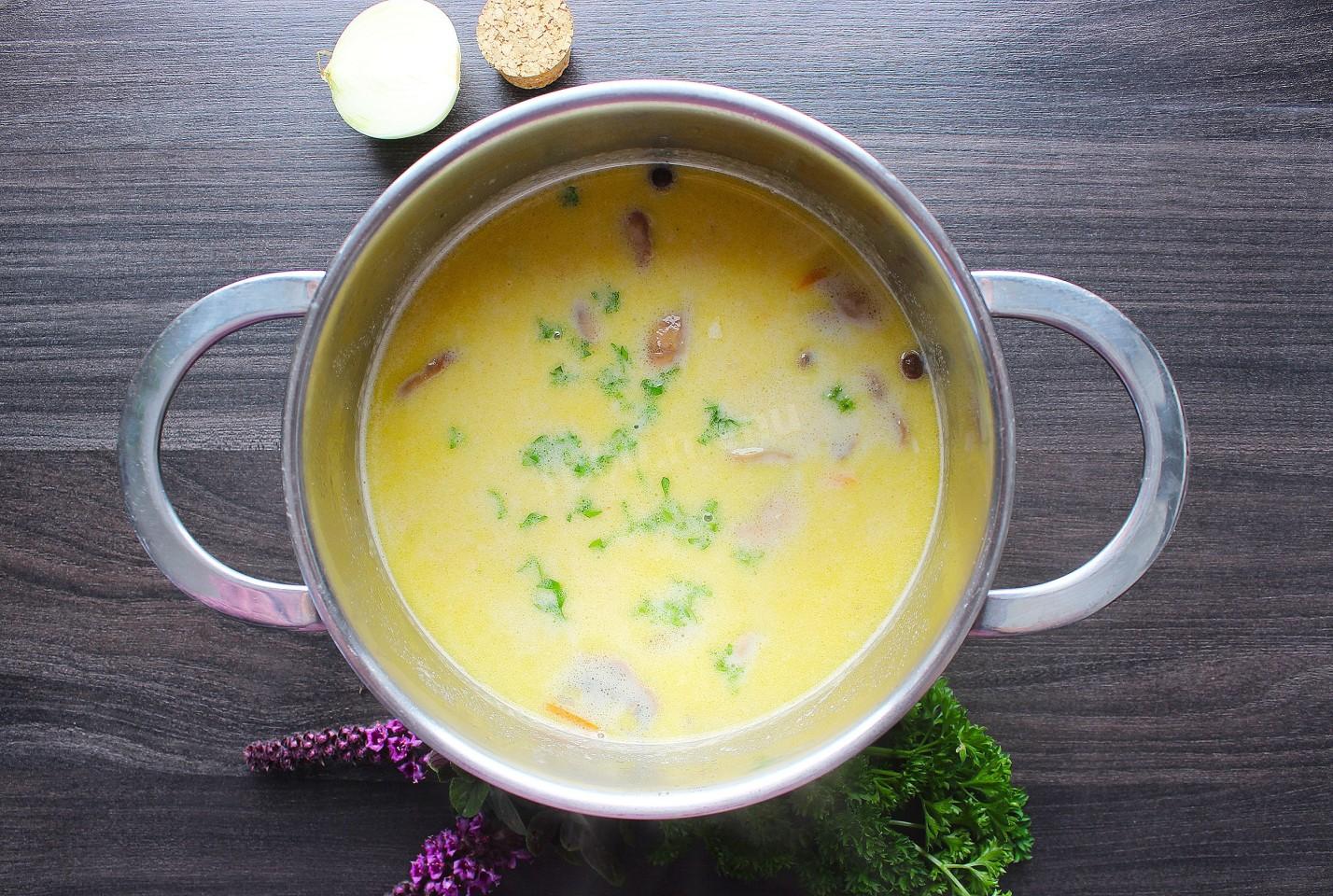 Шаг 10 приготовления Сливочный суп с курицей