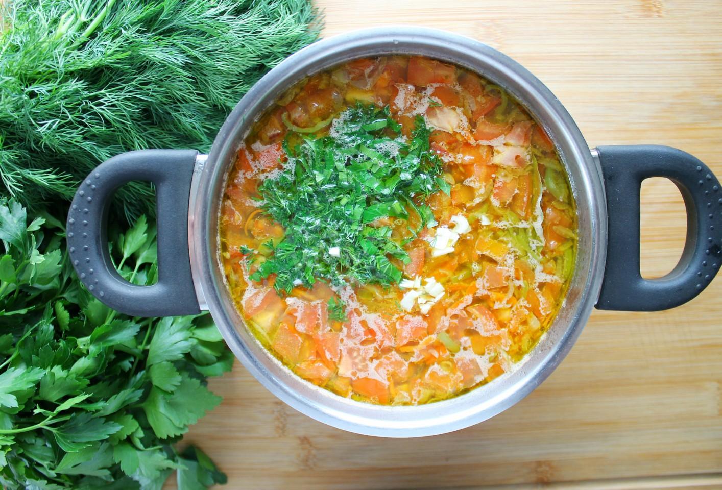 Шаг 11 приготовления Суп из зеленой чечевицы с курицей