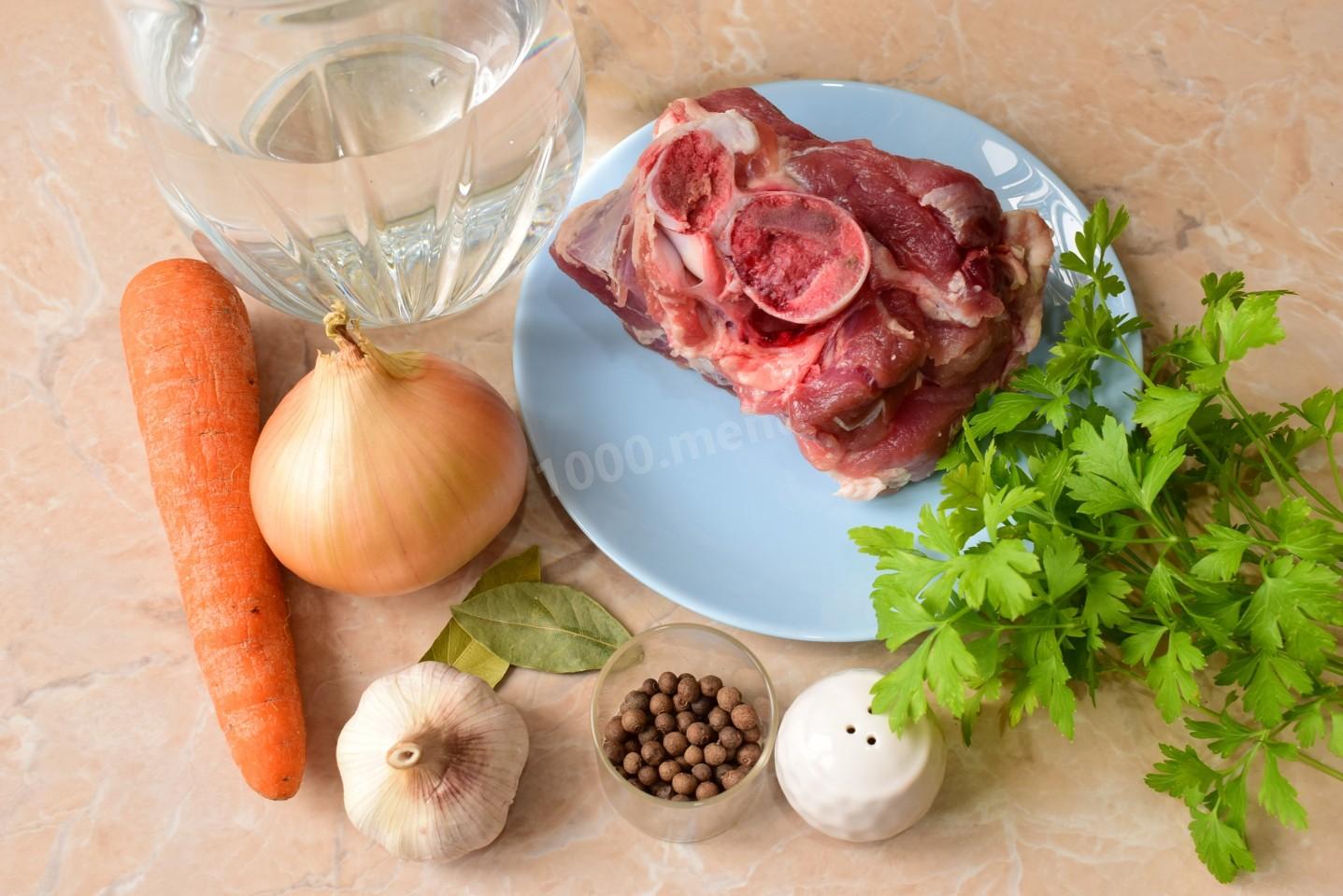 Шаг 1 приготовления Бульон из свинины на кости мясной
