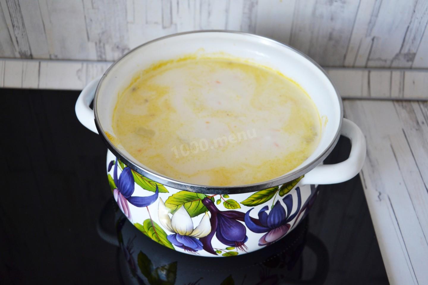 Шаг 15 приготовления Суп с сырными шариками
