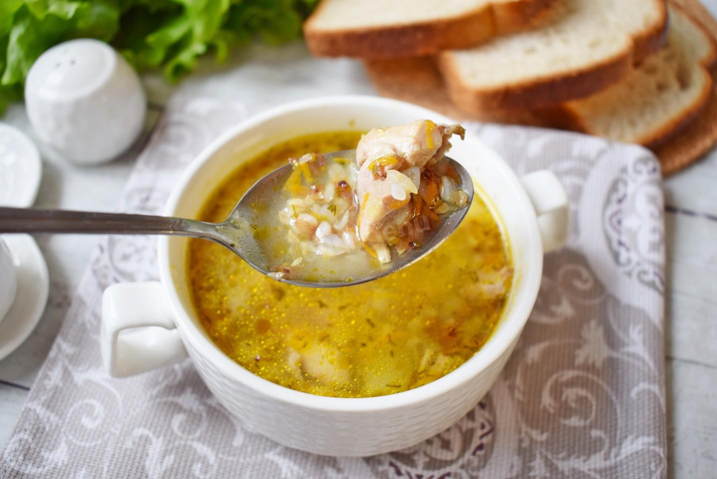 Обложка рецепта Гречневый суп с курицей