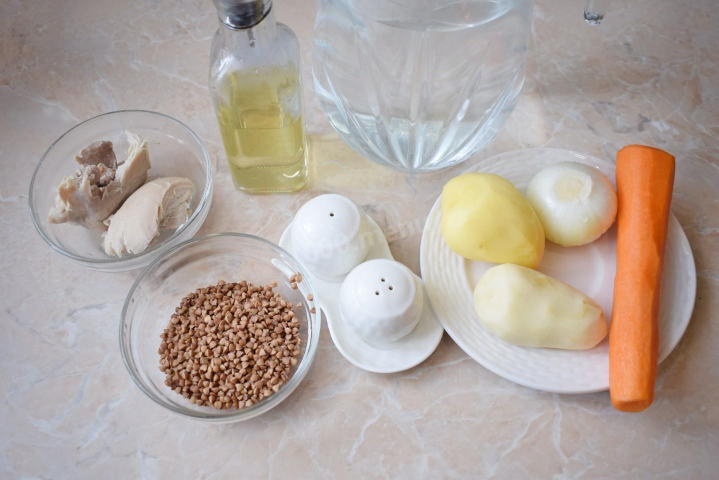 Шаг 1 приготовления Гречневый суп с курицей