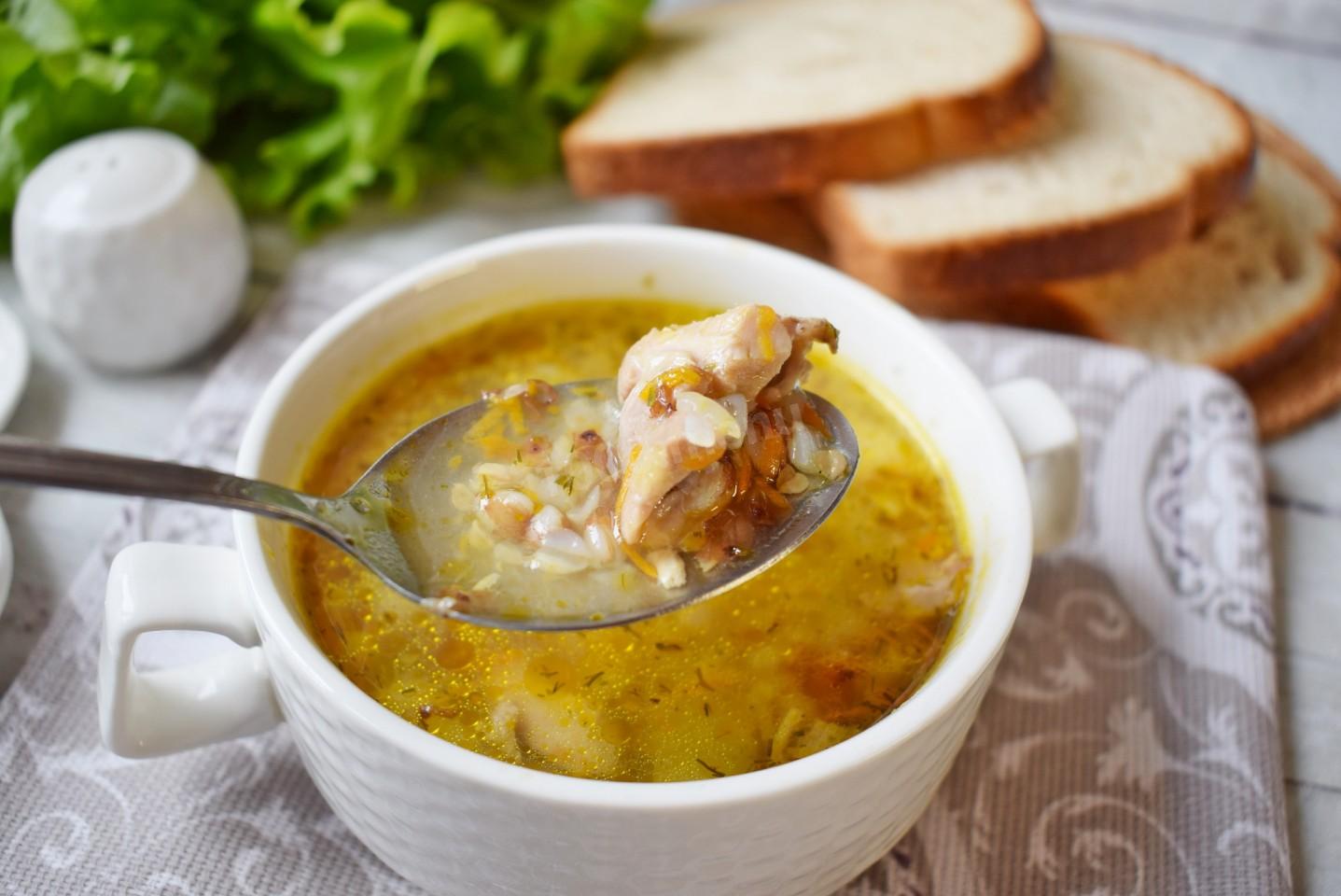 Шаг 8 приготовления Гречневый суп с курицей