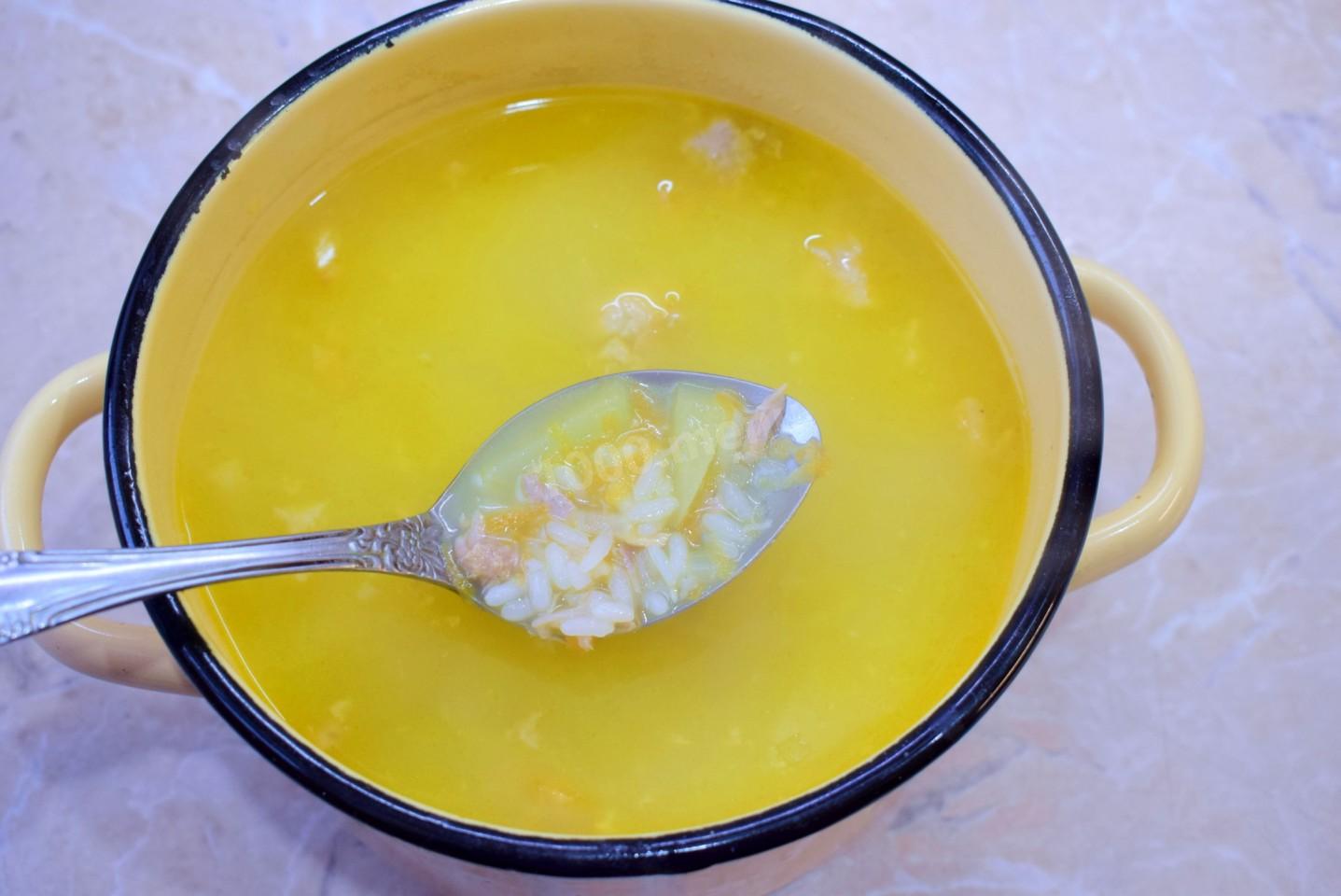 Шаг 9 приготовления Суп с тушенкой и картошкой