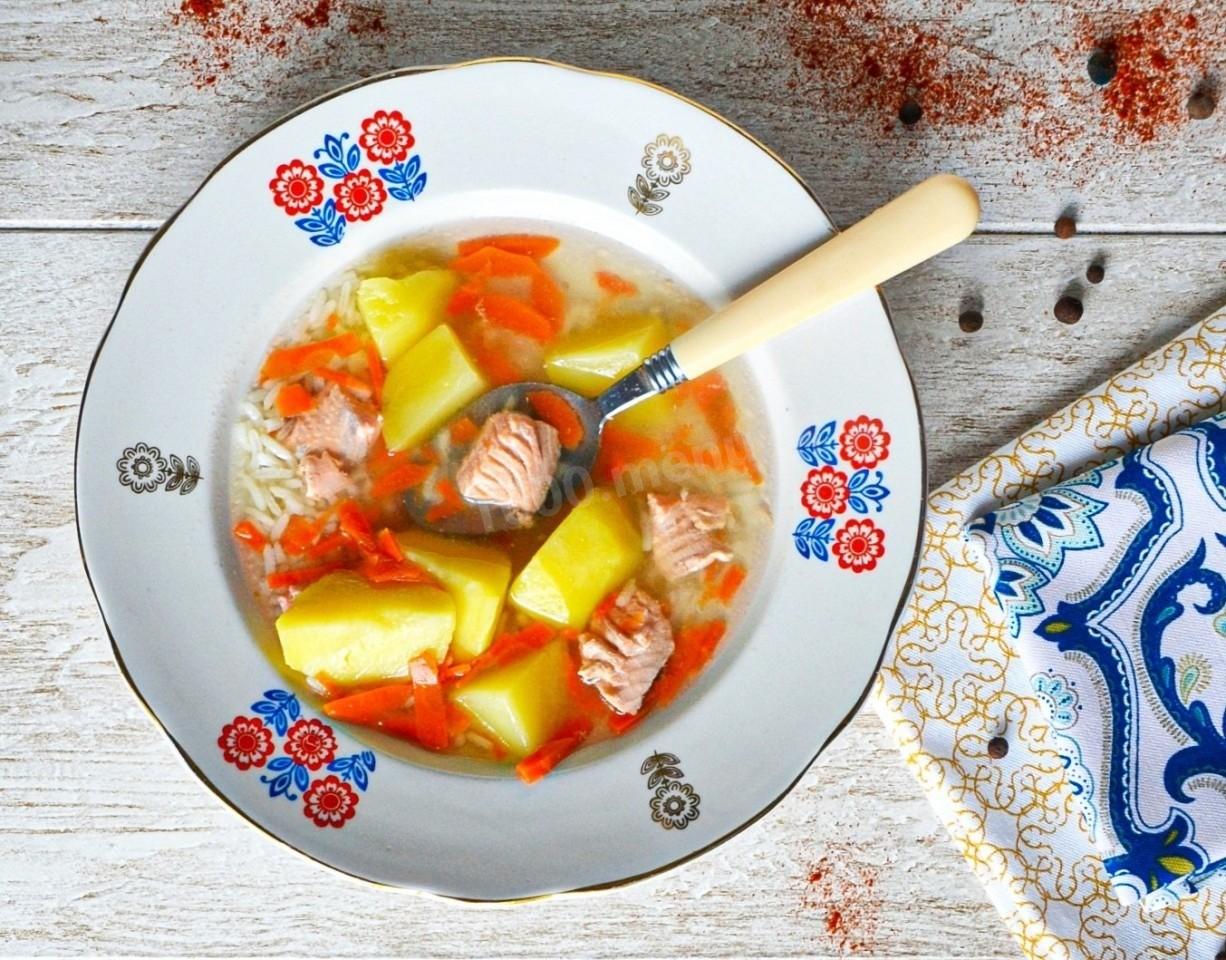 Обложка рецепта Уха из форели с рисом