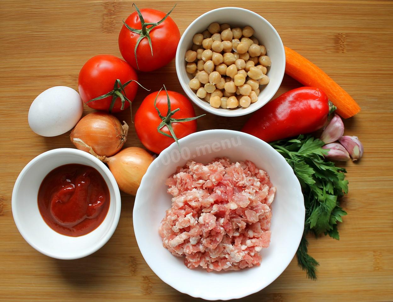 Шаг 1 приготовления Айнтопф немецкий суп с нутом и мясными шариками