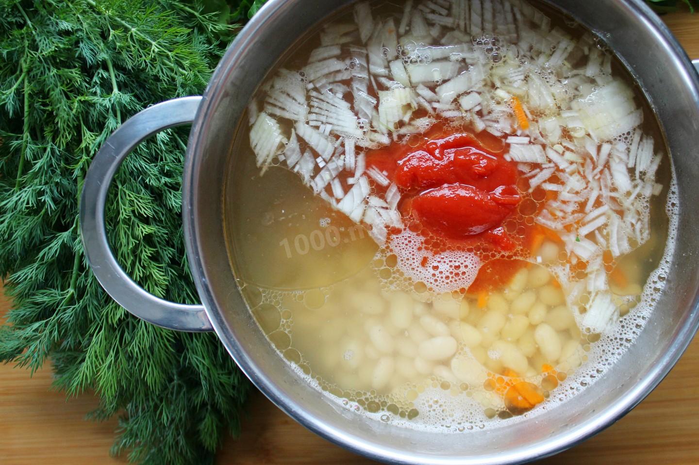Шаг 10 приготовления Суп фасолевый с мясом