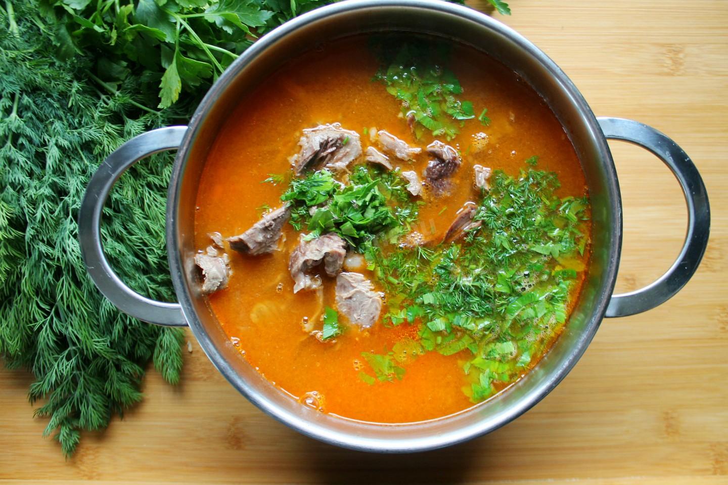 Шаг 13 приготовления Суп фасолевый с мясом