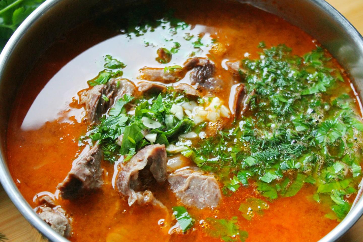 Шаг 14 приготовления Суп фасолевый с мясом