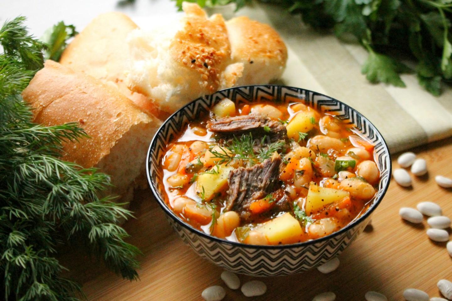 Шаг 15 приготовления Суп фасолевый с мясом
