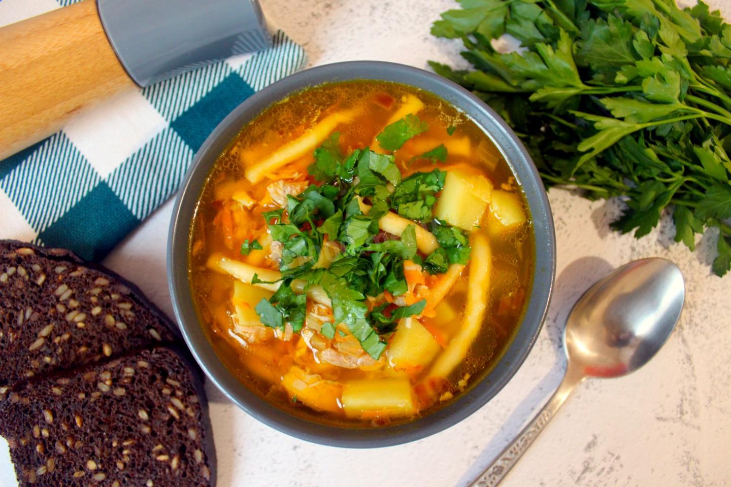 Шаг 11 приготовления Куриный суп с домашней яичной лапшой