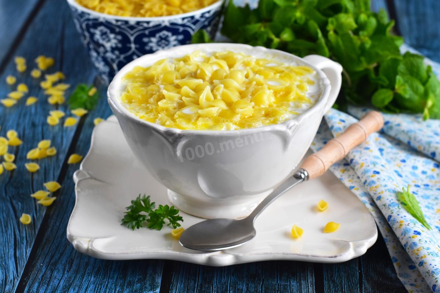 Шаг 6 приготовления Молочный суп с макаронами на молоке