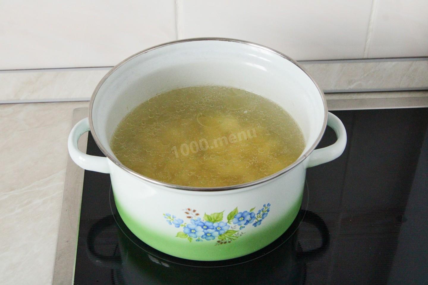 Шаг 11 приготовления Пшенный суп с курицей