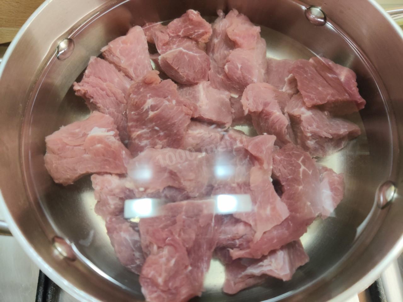 Шаг 2 приготовления Картофельный суп с мясом