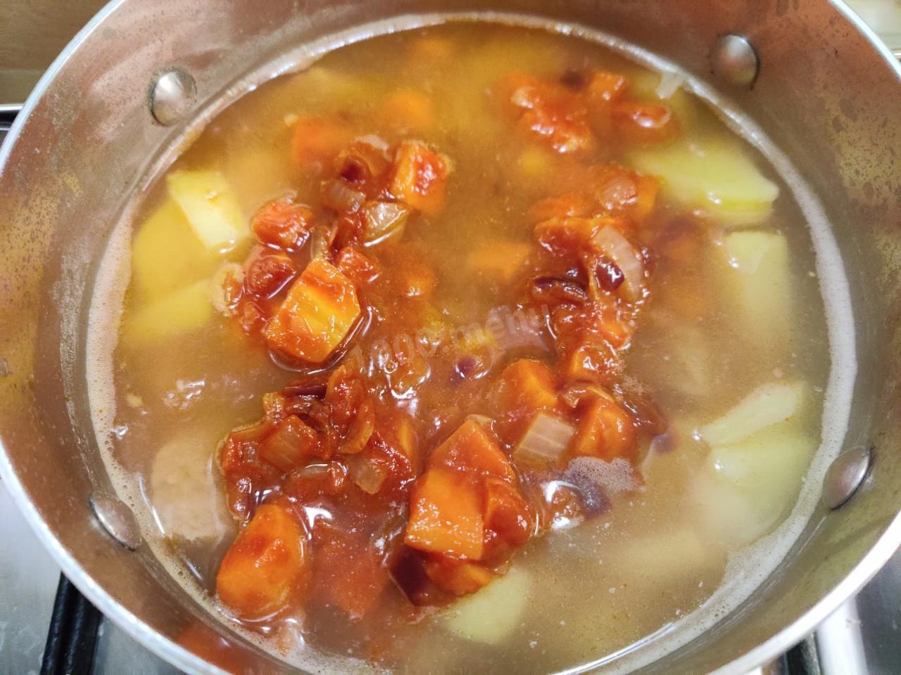 Шаг 8 приготовления Картофельный суп с мясом