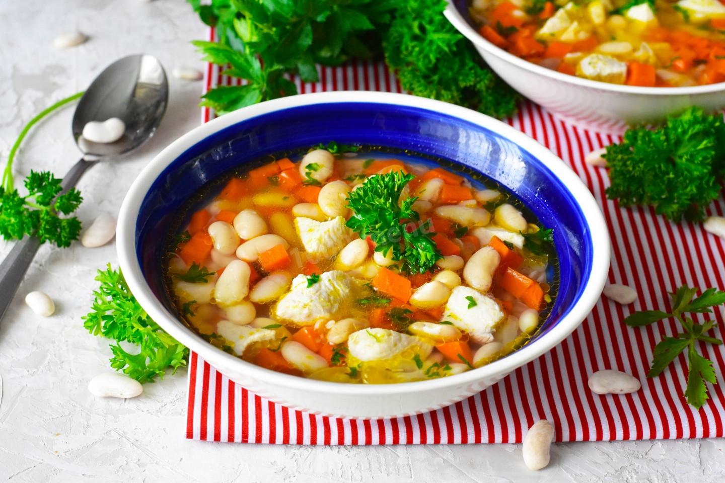 Обложка рецепта Суп с фасолью и курицей