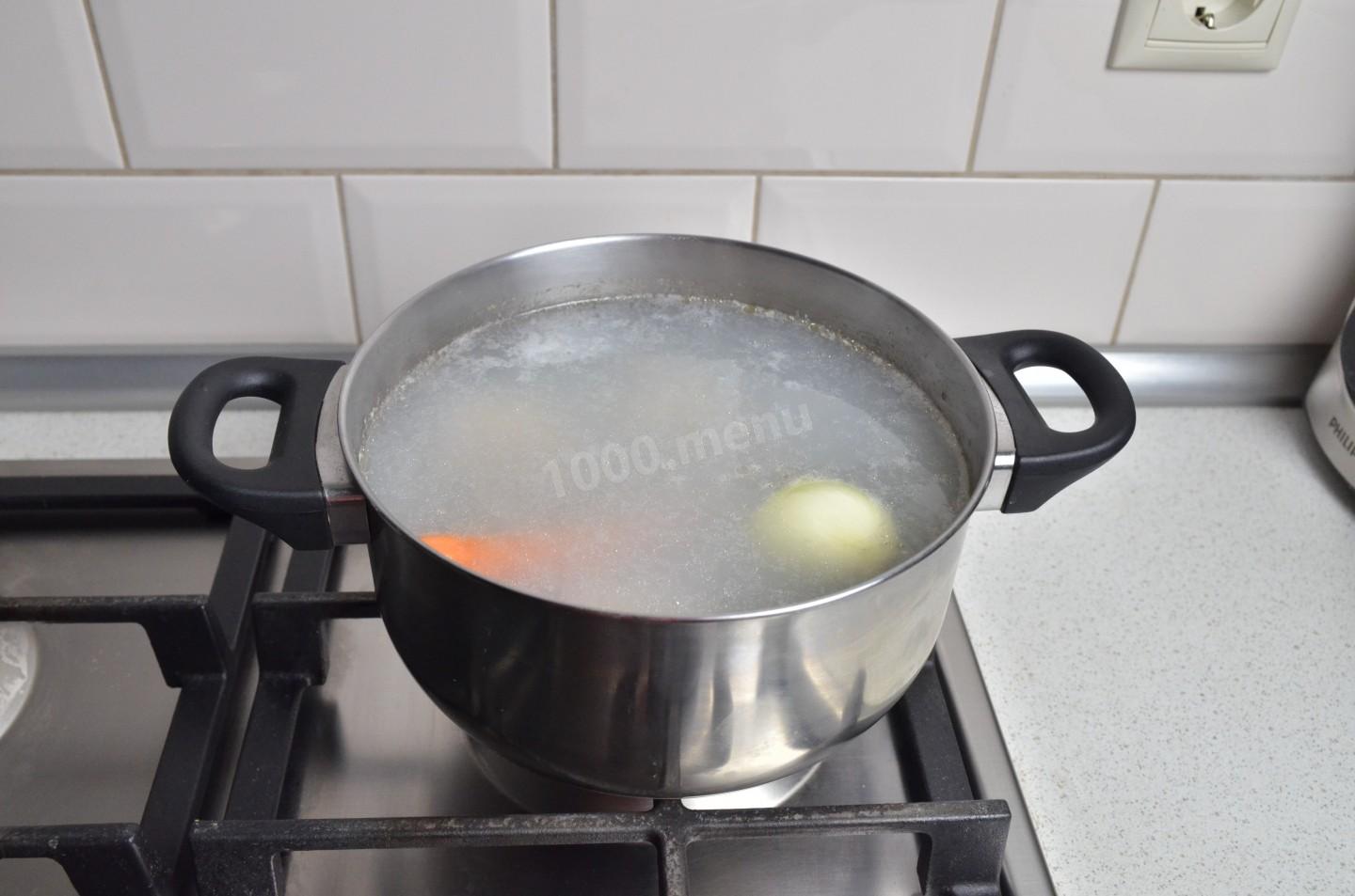 Шаг 3 приготовления Суп с овсяными хлопьями и курицей