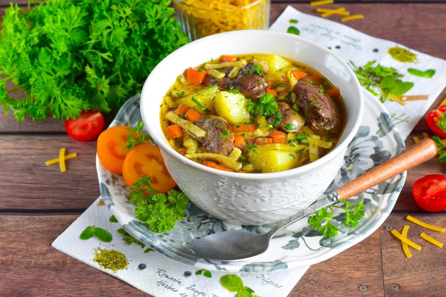 Обложка рецепта Суп из куриной печени