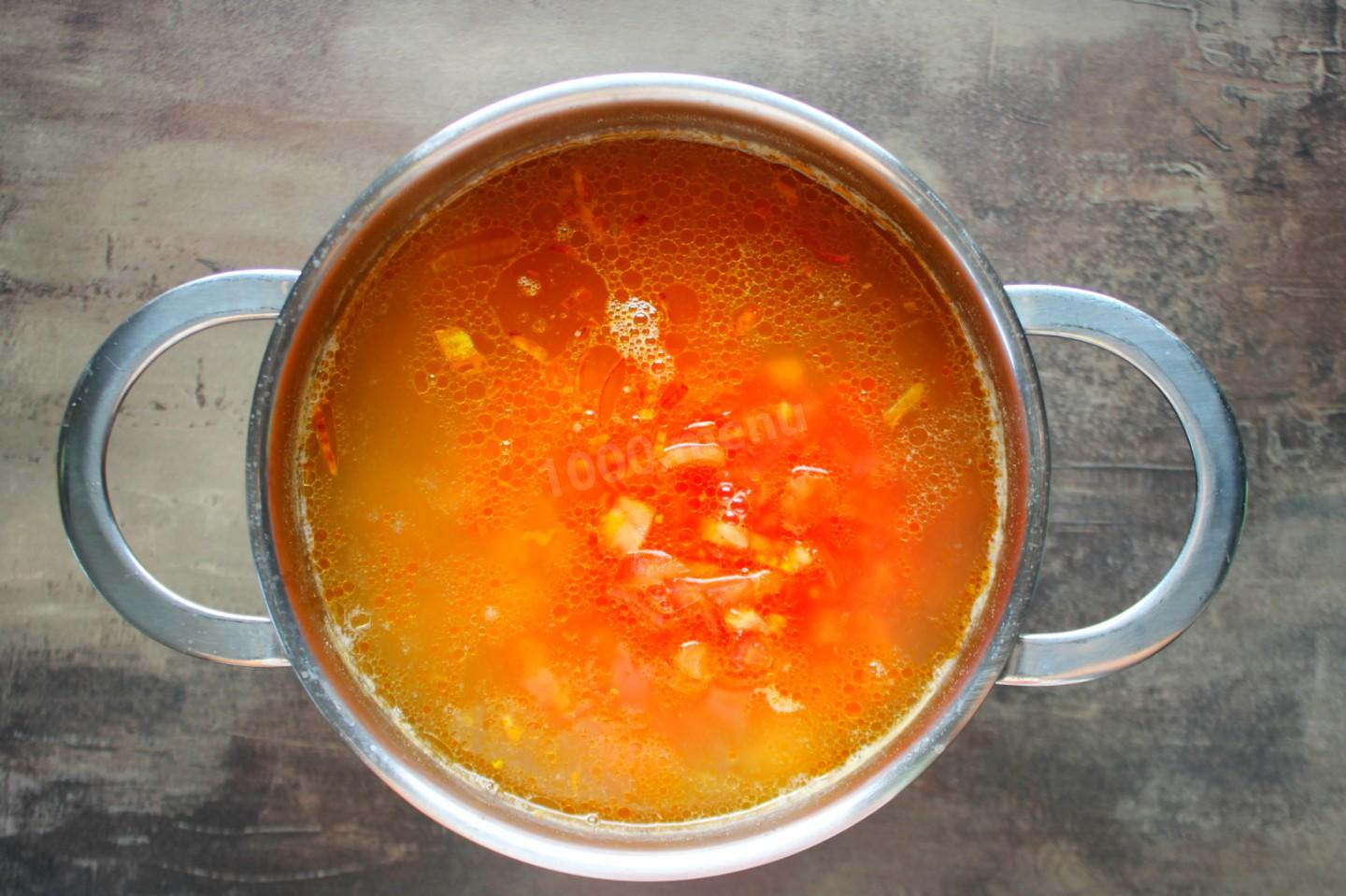 Шаг 14 приготовления Суп из чечевицы с мясом и картофелем