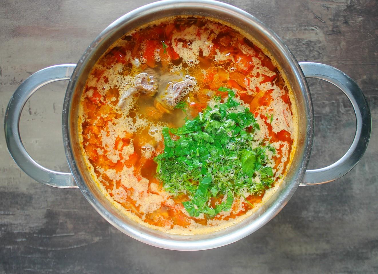 Шаг 16 приготовления Суп из чечевицы с мясом и картофелем