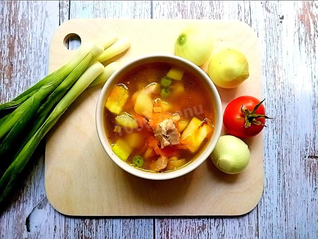 Шаг 11 приготовления Суп из кабачков и курицы
