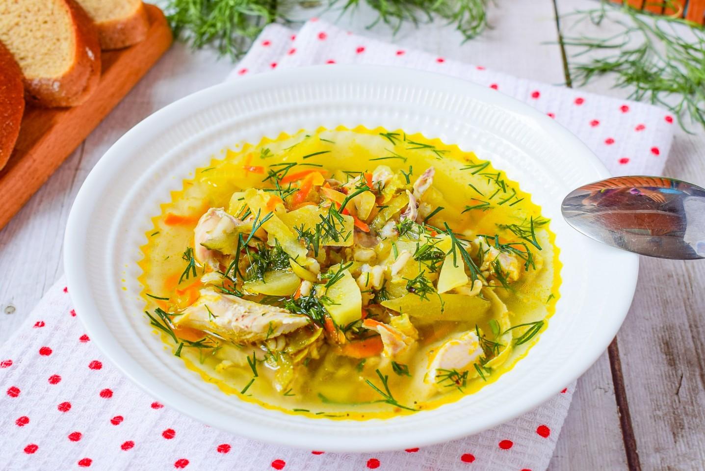 Обложка рецепта Рассольник с курицей классический