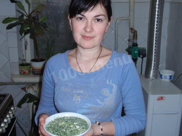 Шаг 7 приготовления Окрошка на курином бульоне