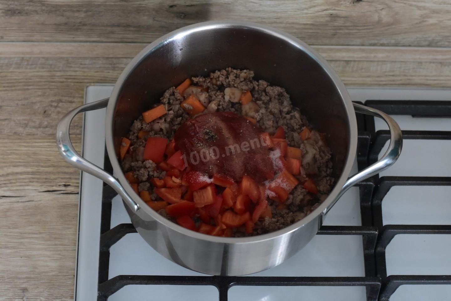 Шаг 12 приготовления Суп из фасоли красной консервированной с мясом