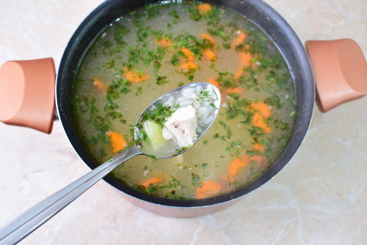 Шаг 6 приготовления Рассольник с курицей и рисом