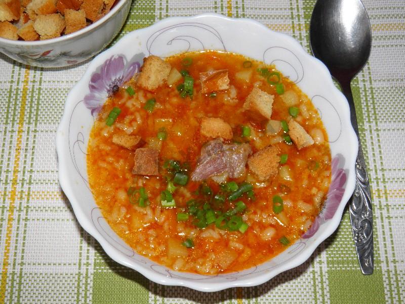 Обложка рецепта Суп с рисом и фасолью в мультиварке