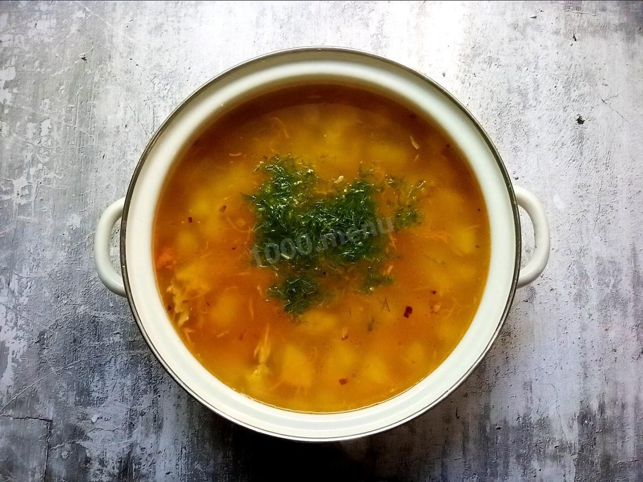 Шаг 11 приготовления Куриный суп с перловкой