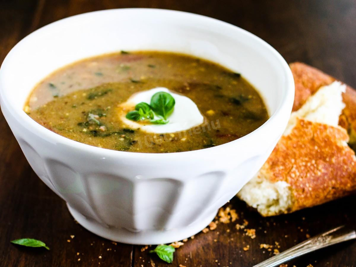 Обложка рецепта Суп с черепашьим мясом, овощами и душистыми травами