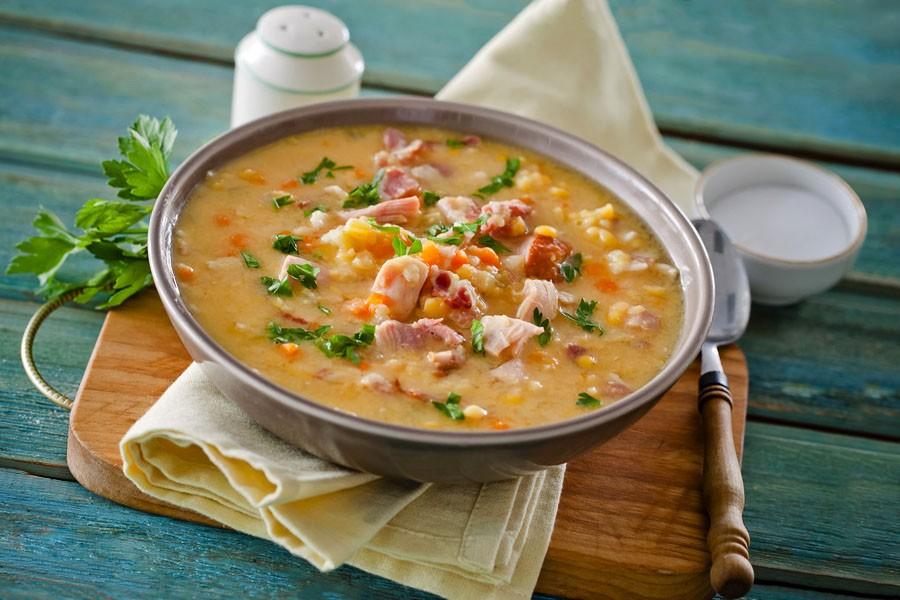 Обложка рецепта Гороховый суп с мясом в мультиварке