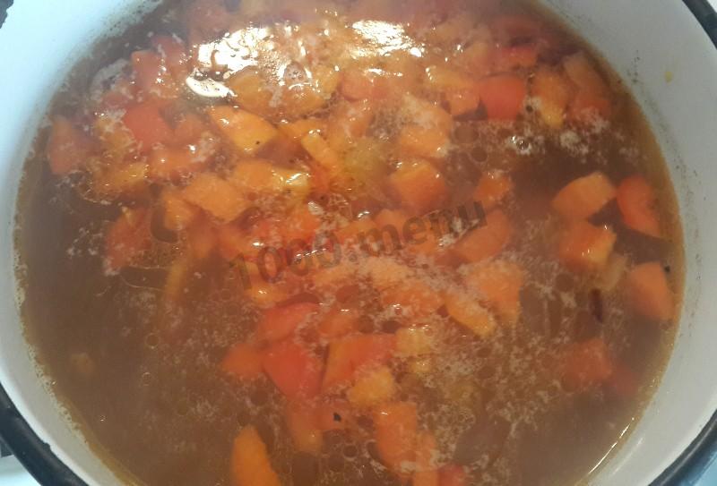 Шаг 9 приготовления Суп-пюре с говядиной и чечевицей как в детском саду