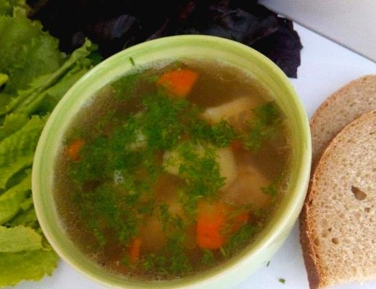 Шаг 8 приготовления Суп из куриных сердечек и желудков с гречкой